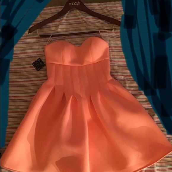 NWT structured coral pink dress - Picture 5 of 11